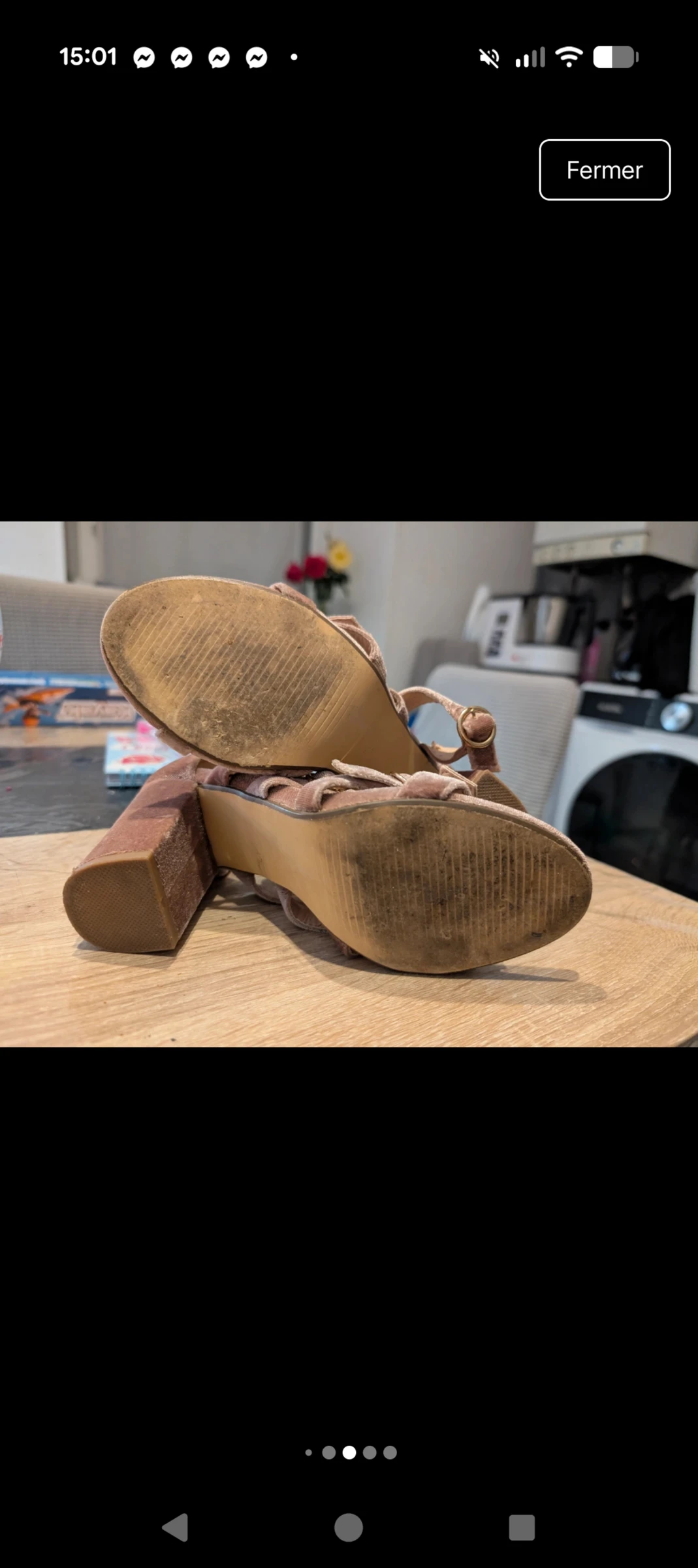 Magnifique Sandales à talons en velours rose poudré Sacha Trend Collection taille 37 – photo 7